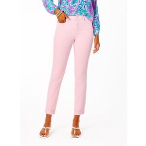 Lilly Pulitzer South Ocean High Rise Calla Lilly Fringe Bottom Jeans Size 4